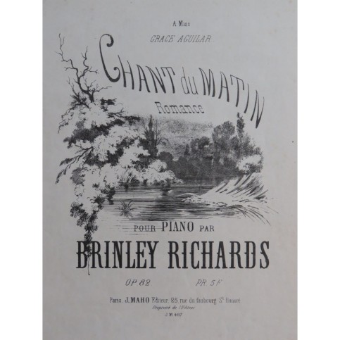 BRINDLEY Richards Chant du Matin Piano XIXe siècle