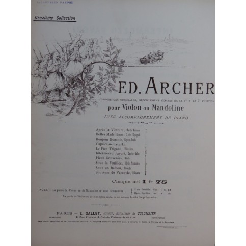 ARCHER Ed. Intermezzo Favori Piano Violon