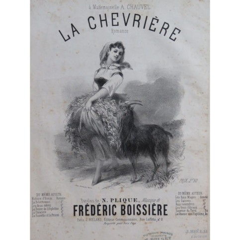 BOISSIÈRE Frédéric La Chevrière Chant Piano ca1860