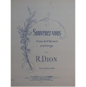 DION R. Souvenez-vous Chant Piano ca1900