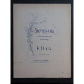 DION R. Souvenez-vous Chant Piano ca1900