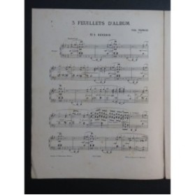 FOURNIER Paul Trois Feuillets d'Album Piano ca1890