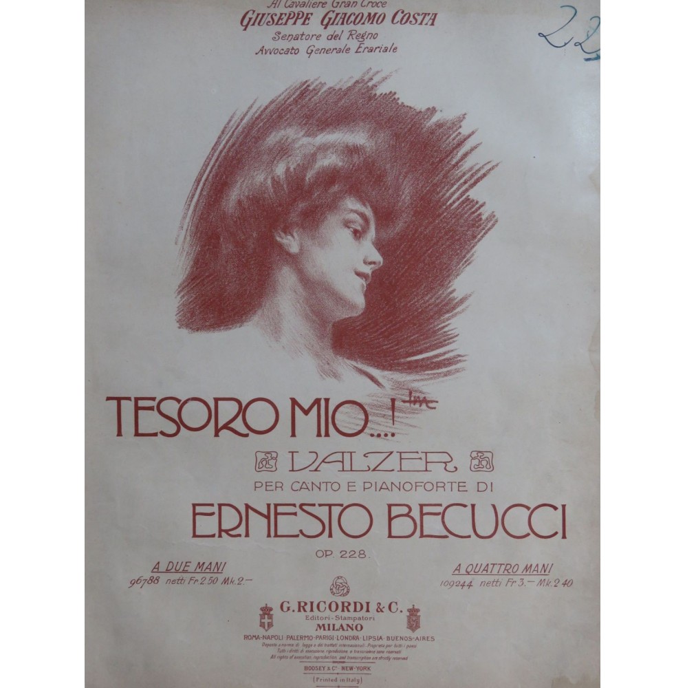 BECUCCI Ernesto Tesoro Mio ! Piano