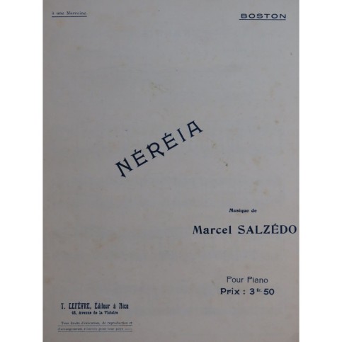 SALZÉDO Marcel Néréia Piano