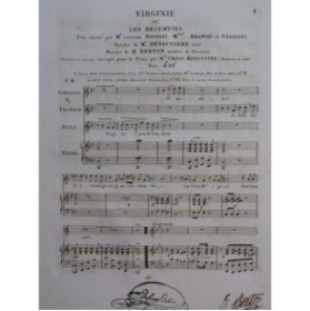 BERTON H. Virginie ou Les Décemvirs NO 4 Chant Piano ca1830