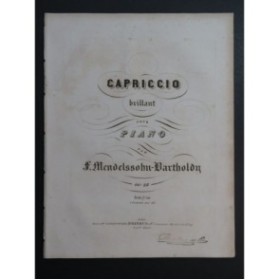 MENDELSSOHN Capriccio Brillant op 22 Piano ca1848