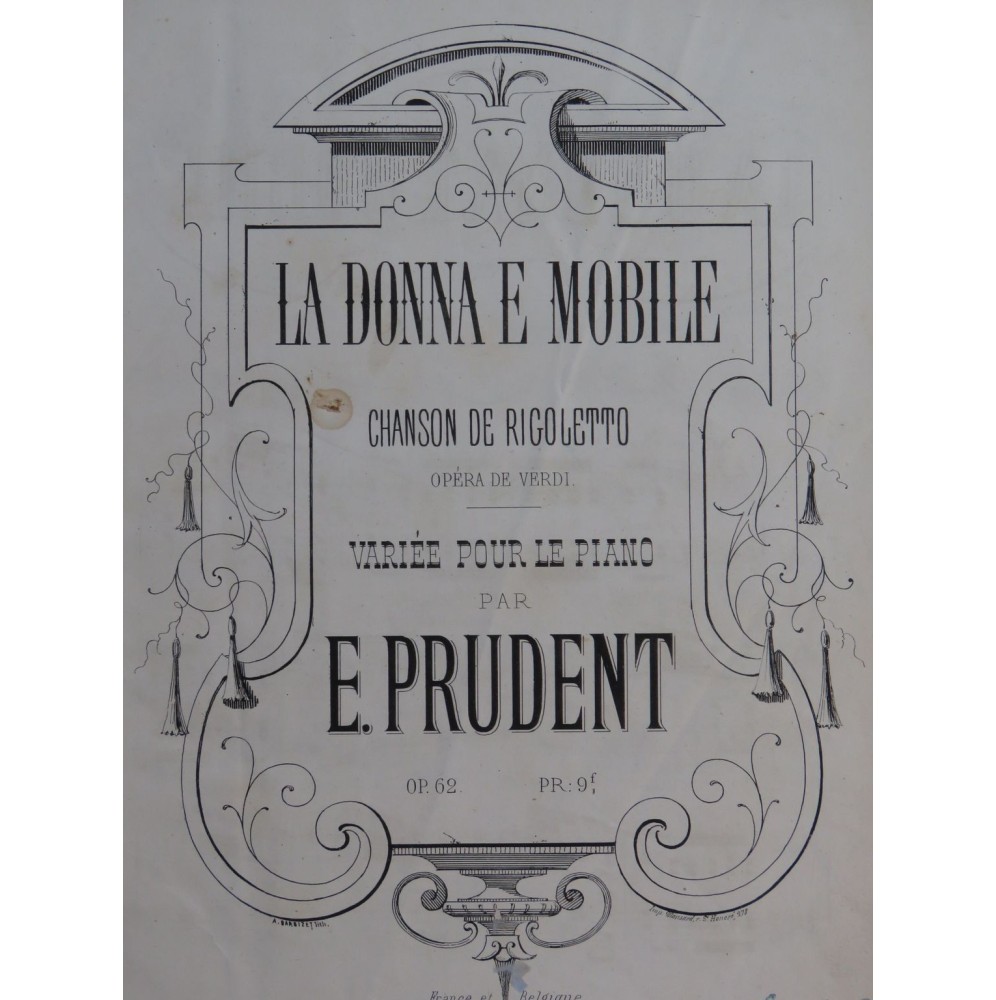 PRUDENT Émile La Donna e Mobile Verdi Piano ca1860