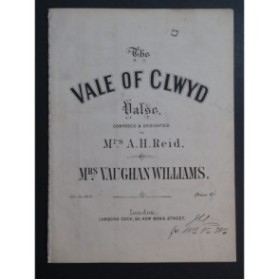 VAUGHAN WILLIAMS Ralph The Vale of Clwyd Valse Chant Piano ca1875