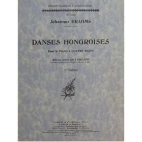 BRAHMS Johannes Danses Hongroises Cahier No 1 Piano 4 mains 1950