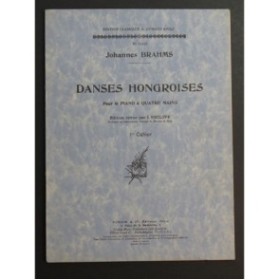 BRAHMS Johannes Danses Hongroises Cahier No 1 Piano 4 mains 1950