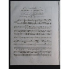 AIMON Léopold Vaudeville de Michel et Christine Chant Piano ou Harpe ca1820