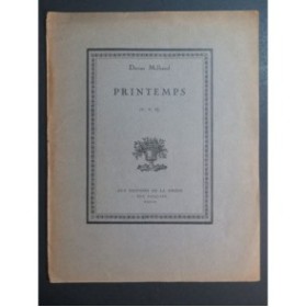 MILHAUD Darius Printemps Cahier No 2 Piano 1921