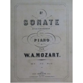 MOZART W. A. Sonate No 8 op 6 Piano ca1860