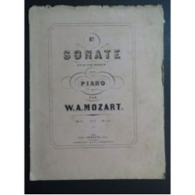 MOZART W. A. Sonate No 8 op 6 Piano ca1860