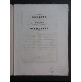 MOZART W. A. Sonate No 8 op 6 Piano ca1860