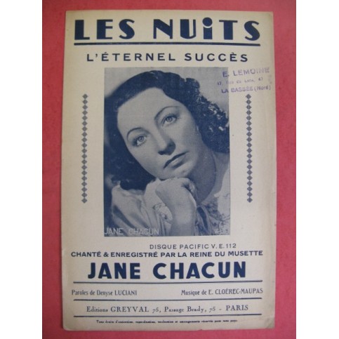 Les nuits - Jane Chacun 1925