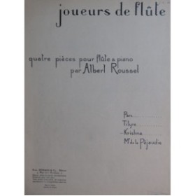 ROUSSEL Albert Joueurs de flûte Krishna Piano Flûte 1955