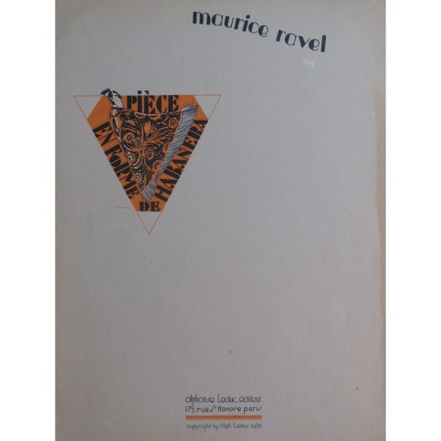 RAVEL Maurice Pièce en Forme de Habanera Violoncelle Piano 1942