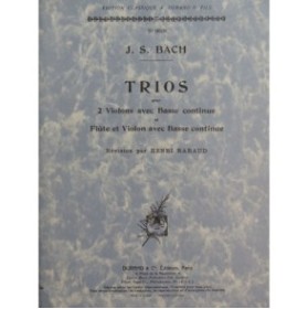 BACH J. S. Trios Violon ou Flûte Piano 1968