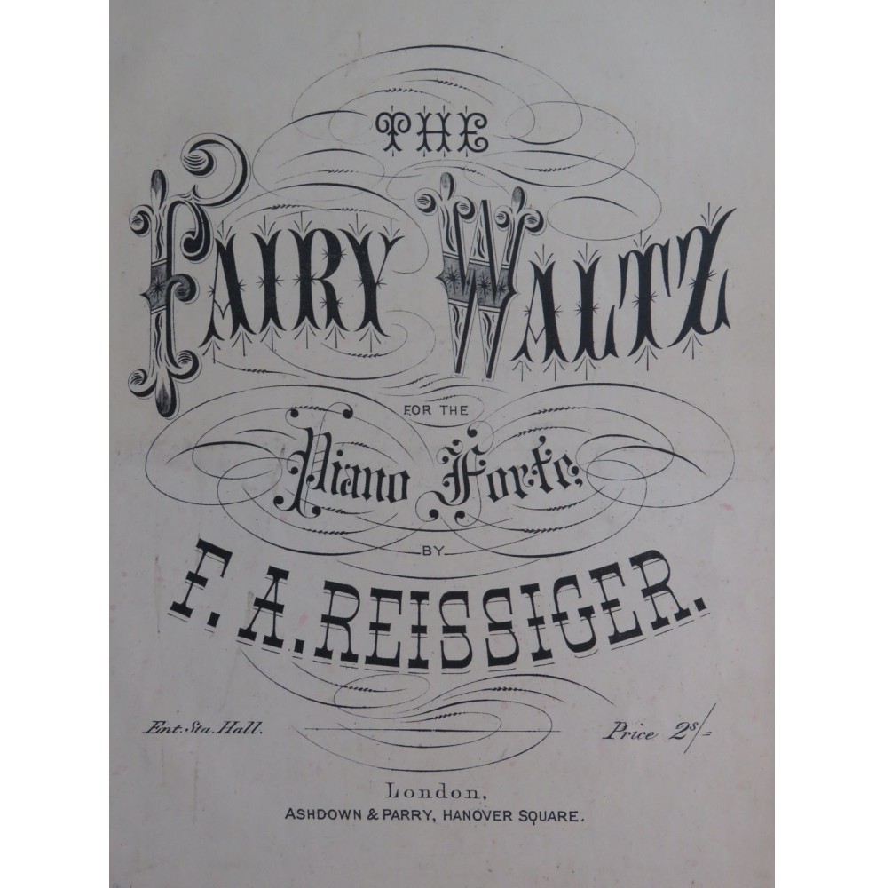 REISSIGER F. A. The Fairy Waltz Piano XIXe siècle