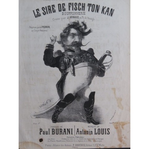 LOUIS Antonin Le Sire de Fisch ton Kan Chant Piano XIXe siècle