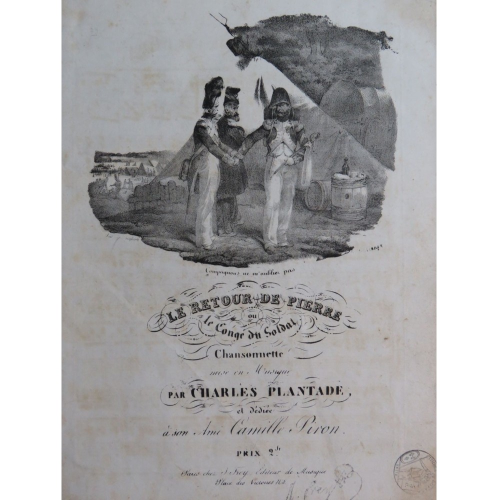 PLANTADE Charles Le retour de Pierre Chant Piano ca1830