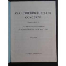 ZELTER Karl Friedrich Concerto Piano Alto 1952
