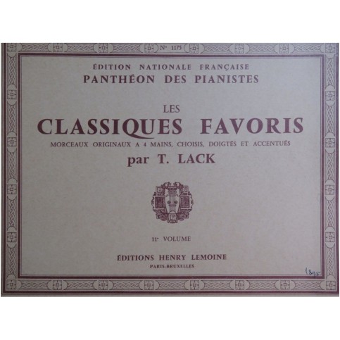 Les Classiques Favoris Volume 11 Piano 4 mains