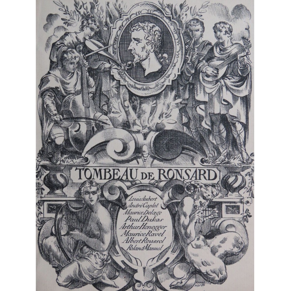 CAPLET DUKAS RAVEL ROUSSEL Tombeau de Ronsard Chant Piano 1924