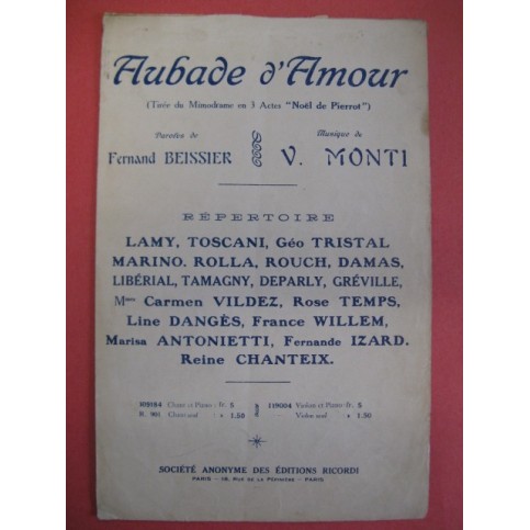 Aubade d'amour (Beissier/Monti) 1904