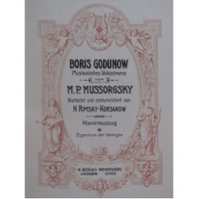 MOUSSORGSKY M. Boris Godounov Opéra Chant Piano