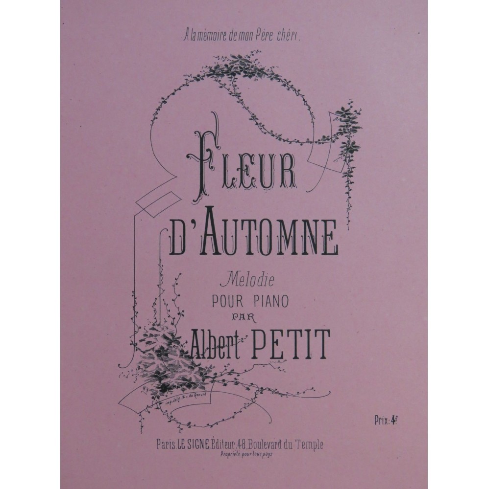 PETIT Albert Fleur d'Automne Piano