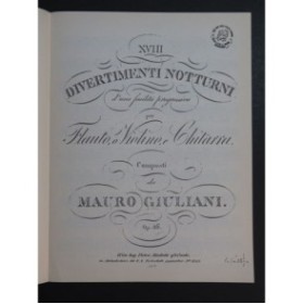 GIULIANI Mauro 18 Divertimenti Notturni op 86 Flûte ou Violon Guitare 1987
