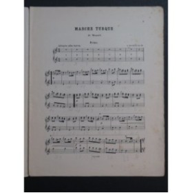 MOZART W. A. Marche Turque Piano 4 mains ca1870