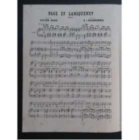 KALKBRENNER Arthur Page et Lansquenet Chant Piano 1869