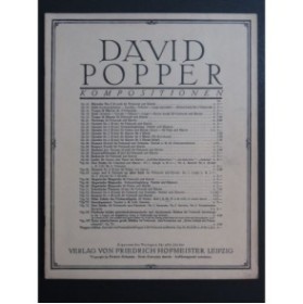 POPPER David Hohe Schule des Violoncellspiels Heft 3 Violoncelle 1902