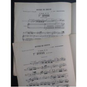 CHOPIN Frédéric Étude No 7 2e Livre Piano Violoncelle ca1885