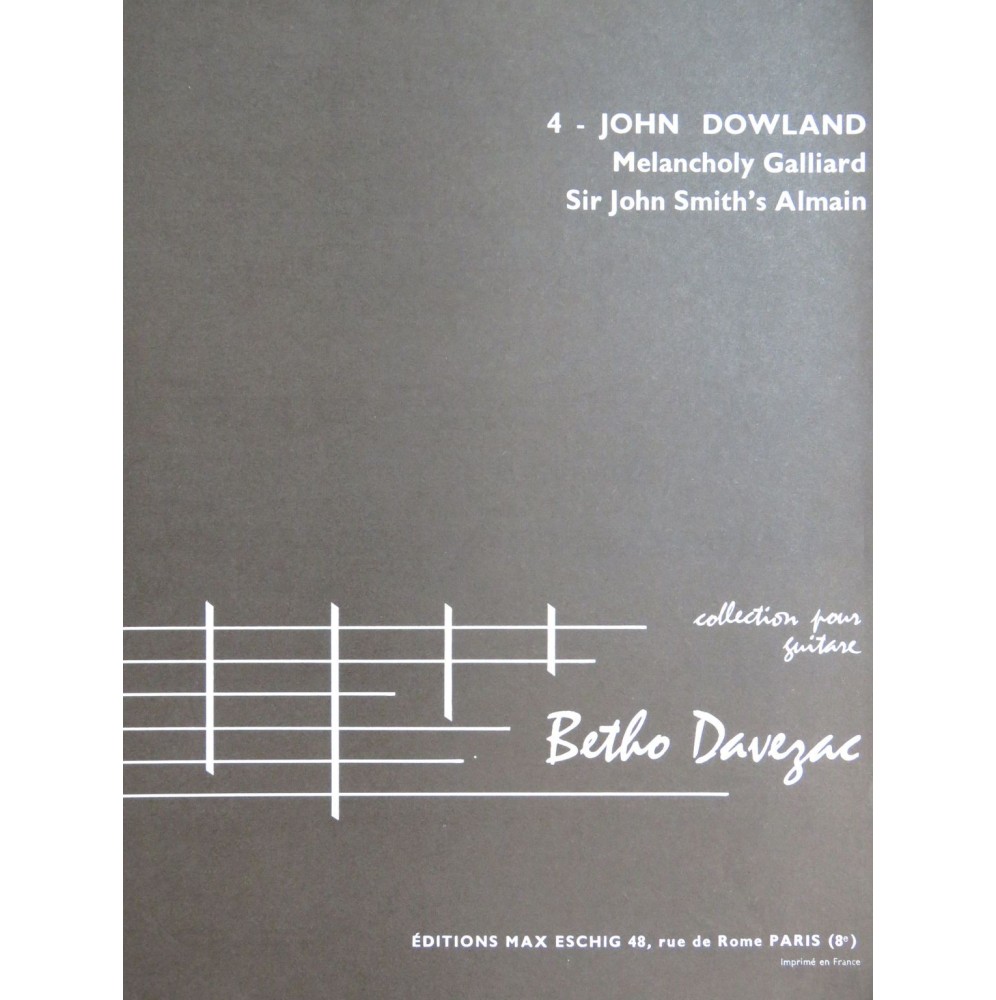 DOWLAND John Melancholy Galliard Allemande Guitare 1975