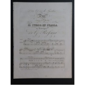 ROSSINI G. Il Turco in Italia Duo Chant Piano ou Harpe ca1830