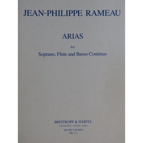 RAMEAU Jean-Philippe Arias Chant Flûte Piano
