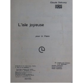 DEBUSSY Claude L'Isle Joyeuse Piano 1956