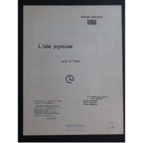 DEBUSSY Claude L'Isle Joyeuse Piano 1956