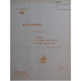DEBUSSY Claude Estampes Piano 1926