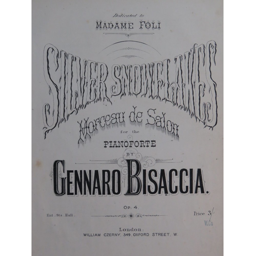 BISACCIA Gennaro Silver Snowflakes Piano XIXe siècle