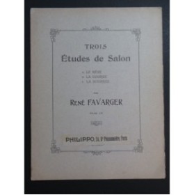 FAVARGER René Trois Études de Salon Piano
