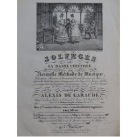 DE GARAUDÉ Alexis Solfèges avec la Basse chiffrée ca1830