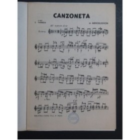 MENDELSSOHN Canzoneta Guitare