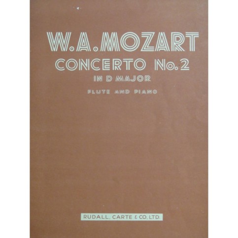 MOZART W. A. Concerto No 2 en Ré Majeur Flûte Piano 1946