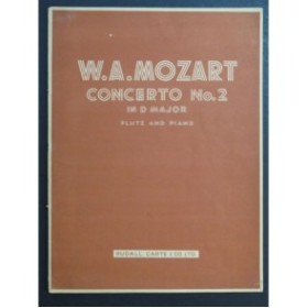MOZART W. A. Concerto No 2 en Ré Majeur Flûte Piano 1946