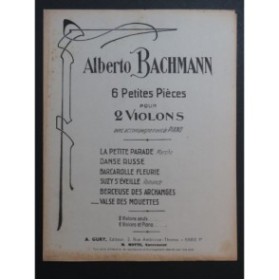 BACHMANN Alberto Valse des Mouettes Piano 2 Violons